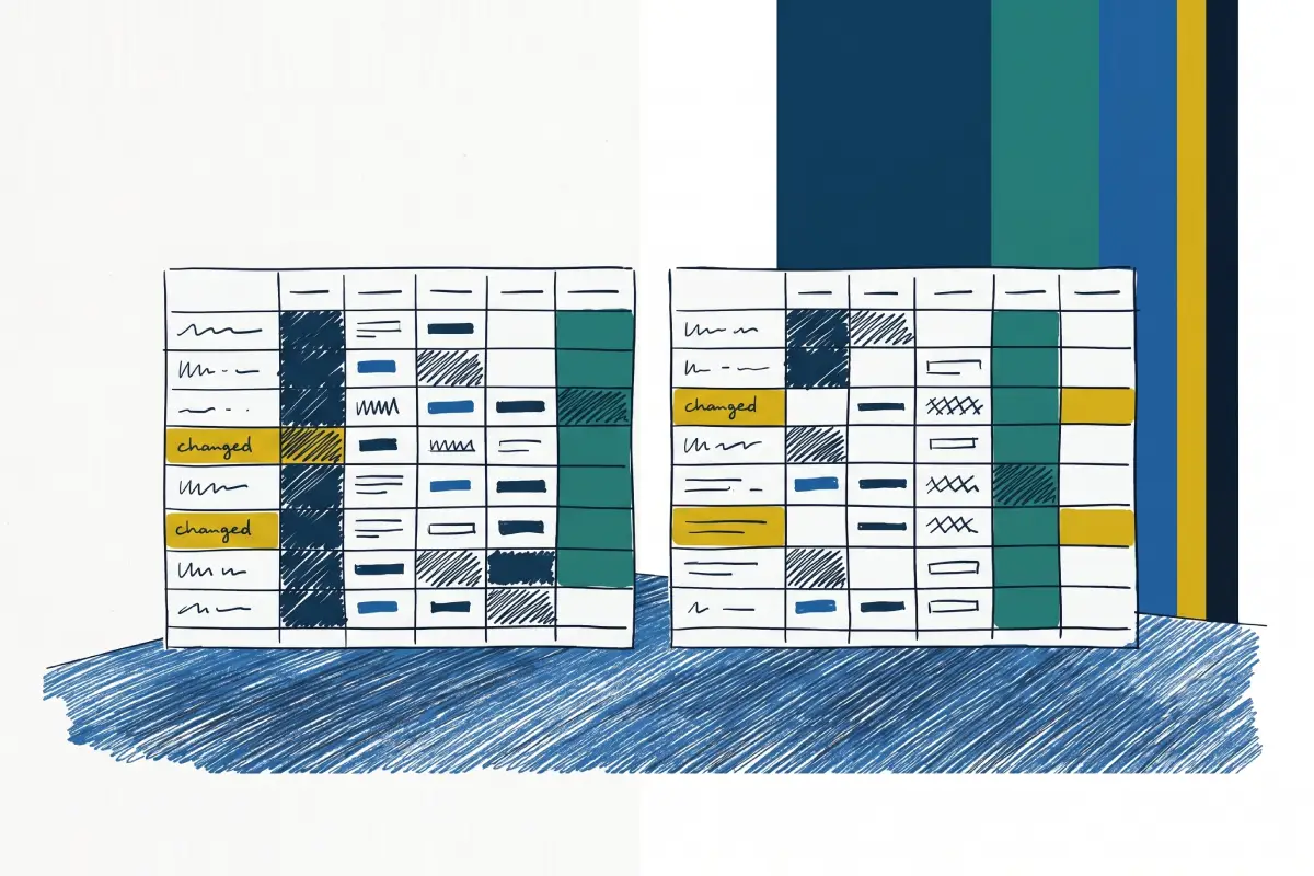 Confronto versioni di quantità tra revisioni progettuali